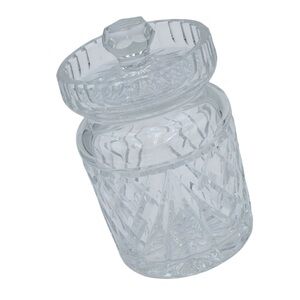 Waterford Crystal Covered Jam Jelly Jar Signed Honey Pot Mustard Condiment